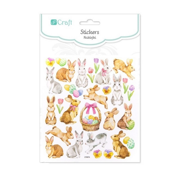 Naklejki z brokatem - wielkanocne zające (29szt) DPNB-087 Dalprint